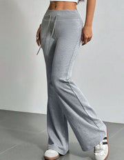 Women's Drawstring Bell-Bottom Pants - High Waist Flare Pants