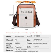 Men's Split Leather Crossbody Bag - Compact Envelope Style