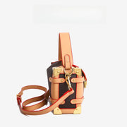 Vintage Women's Brown Shoulder Bag Designer Box Bag with: