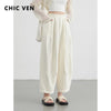 Women's Wide Leg Pants (Beige) | OWNLUXE