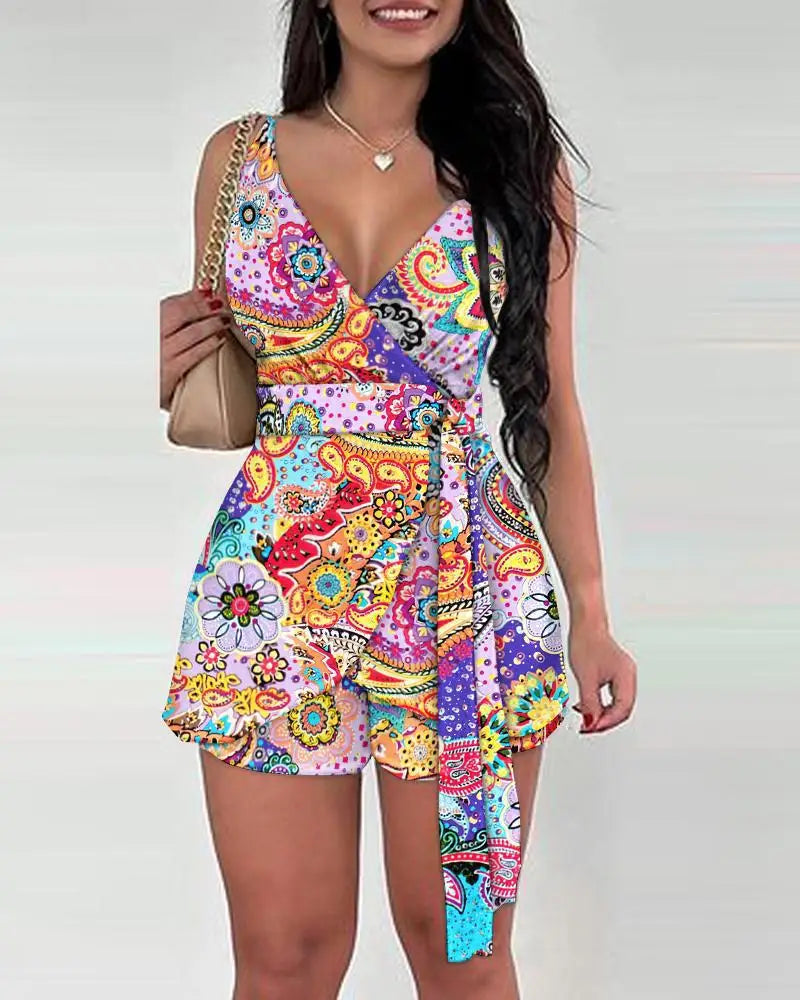 High Street Women's Print Lace-Up Dress
