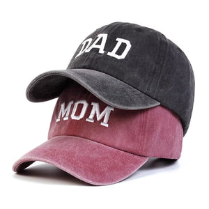 Mom and Dad letter embroidered baseball cap washed retro duckbill cap Father's Day Mother's Day best gift