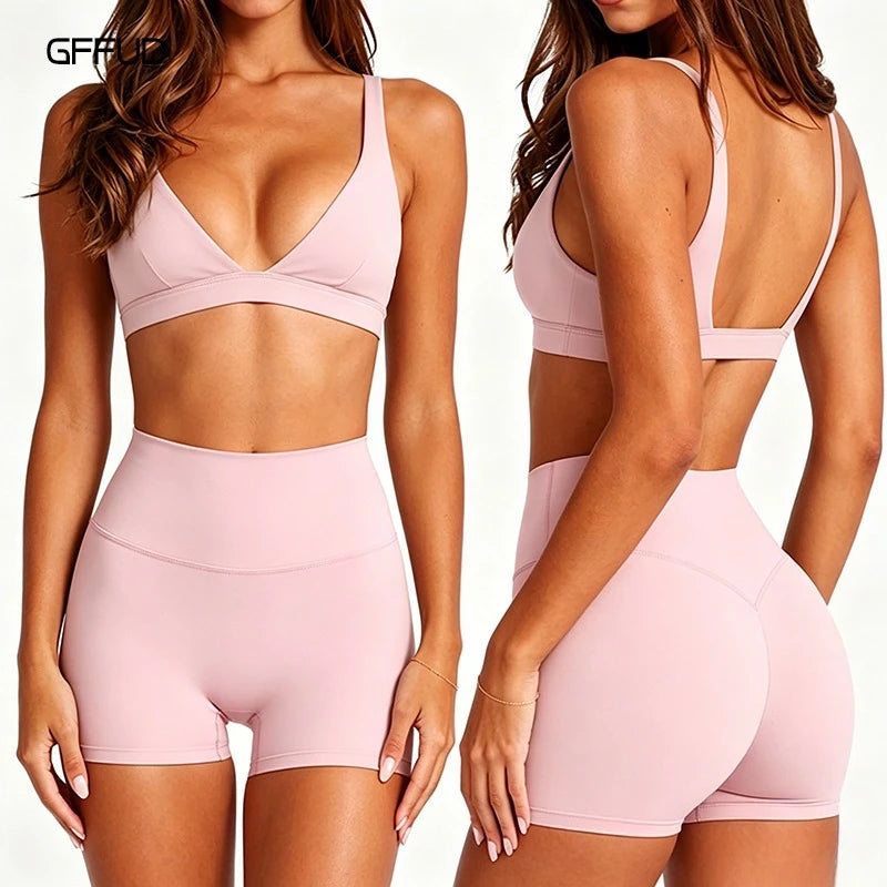 Push-Up High-Waist Sports Bra & Shorts Set – Shop at OWNLUXE