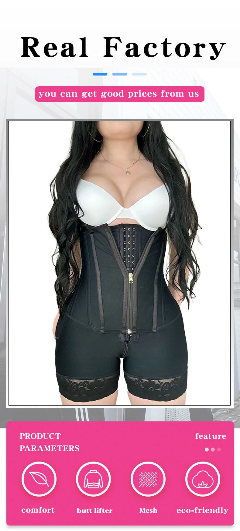 Firm Control Bodysuit Shaper - Wire-Free Cupless (Black)