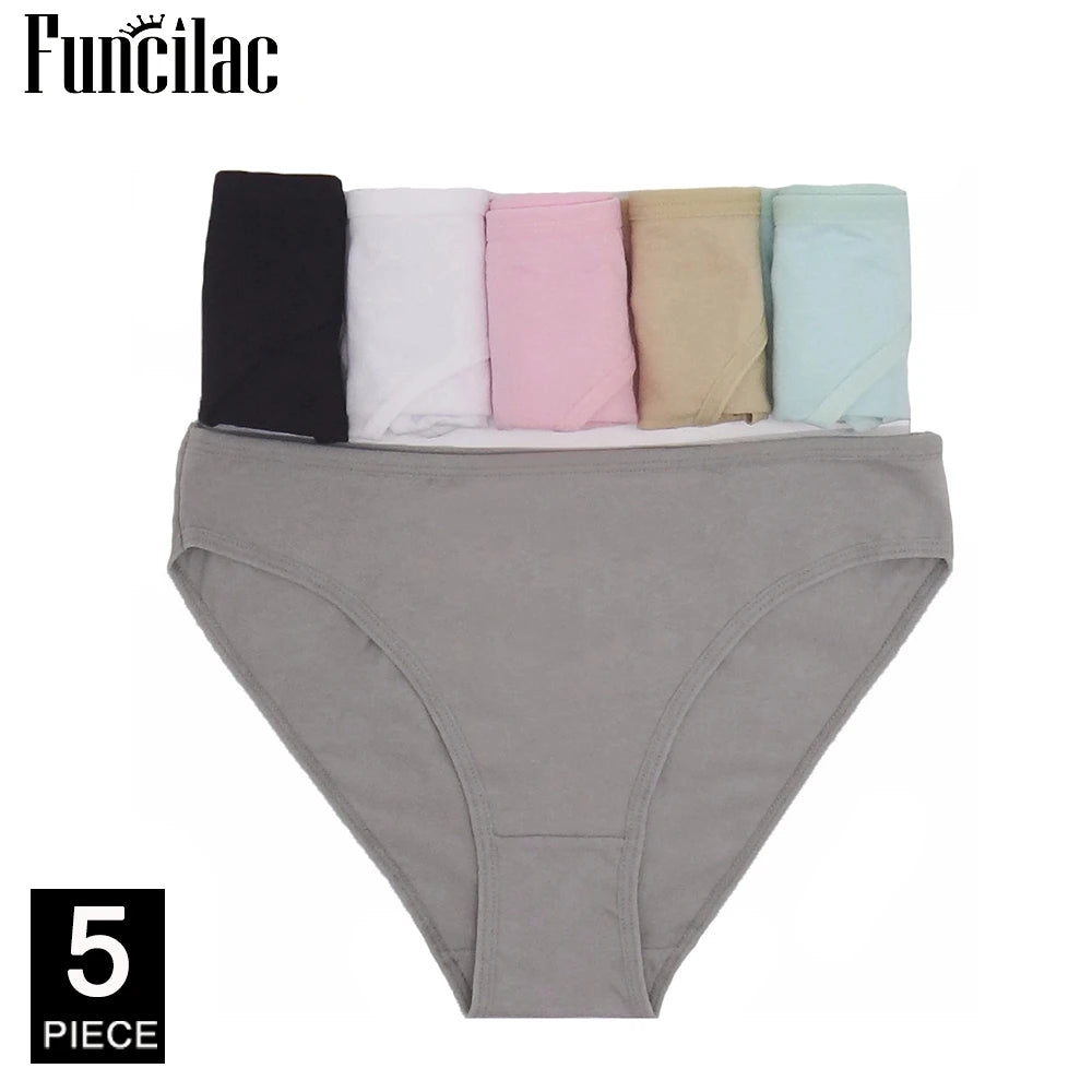 Women's Cotton Bikini Briefs 5-Pack | Striped Low-Rise Underwear | OWNLUXE