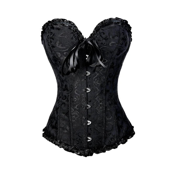 Victorian Floral Lace-Up Overbust Corset Bustier | Boned Body Shaper | OWNLUXE