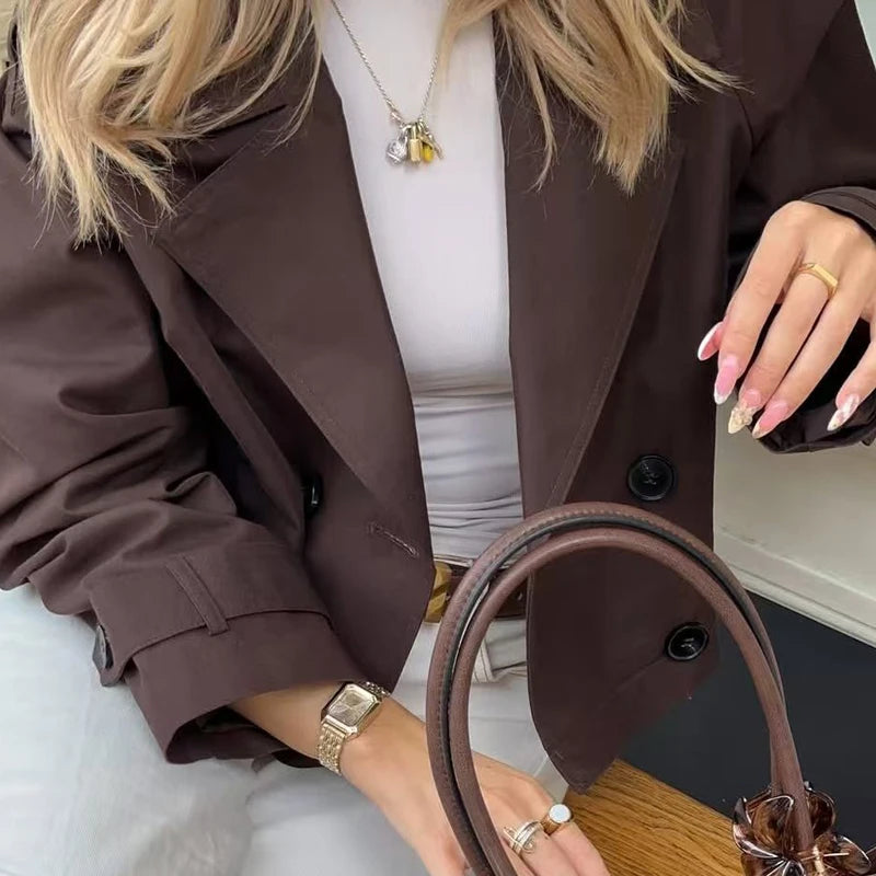 Women's Trench Coat (Brown) | OWNLUXE