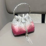 Crystal Bucket Evening Bag (Green Pink) | OWNLUXE