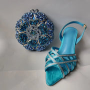 Crystal Sandals and Clutch Bag Set – Rhinestone Party Heels