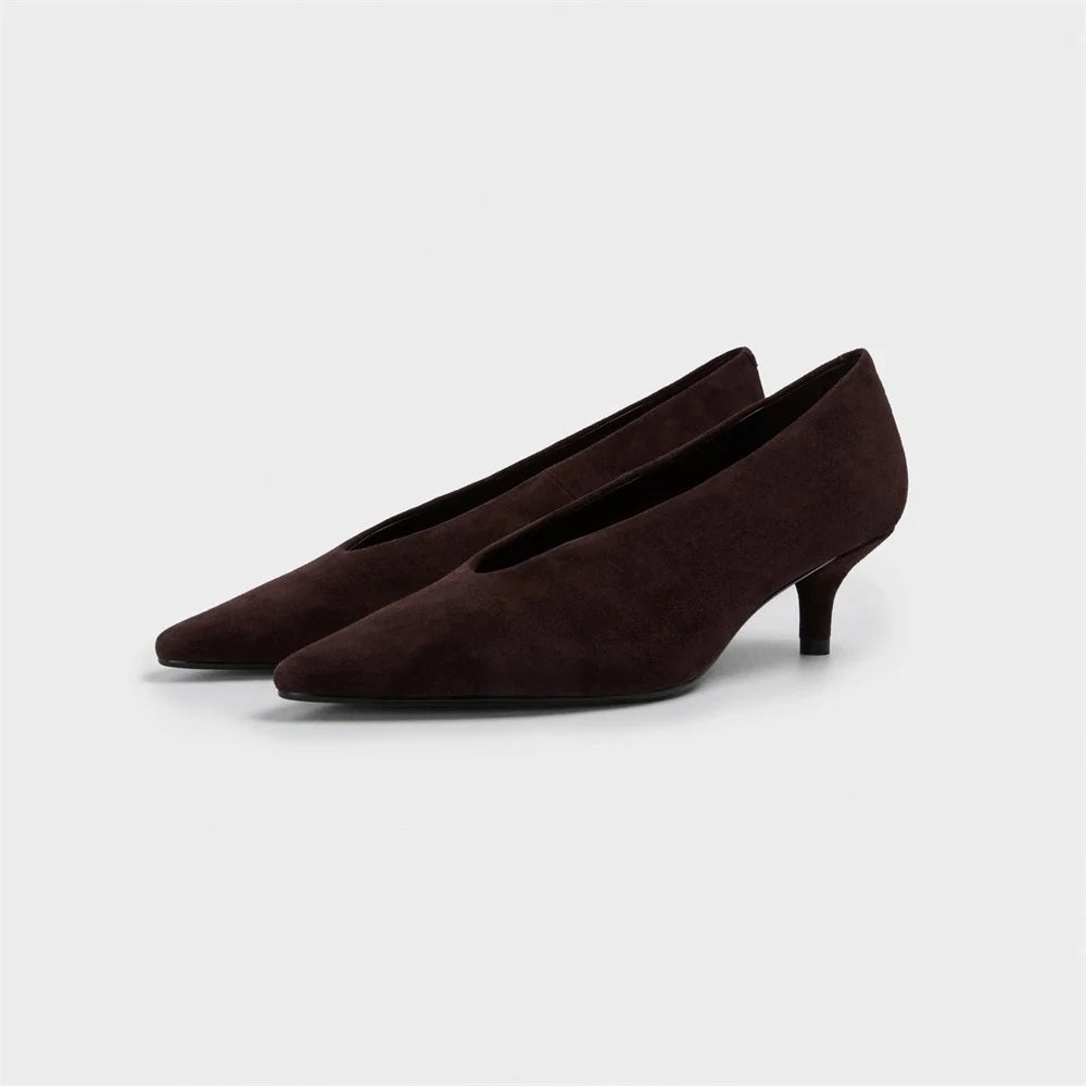 Women's Leather Pumps (Brown Suede) – Shop at OWNLUXE
