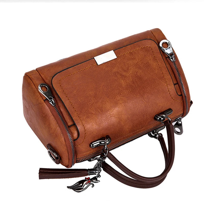 Women's Soft PU Boston Bag - Elegant Everyday Handbag