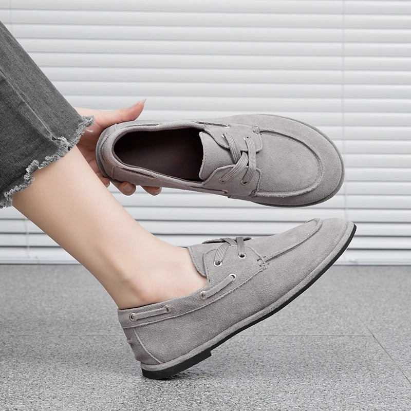 Women's Round Toe Leather Retro Loafers – Shop at OWNLUXE