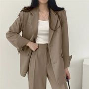 Tailored Office Pant Suit - Structured Business Set for Women
