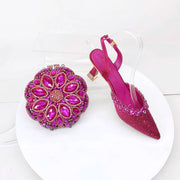 Crystal Sandals and Clutch Bag Set – Rhinestone Party Heels