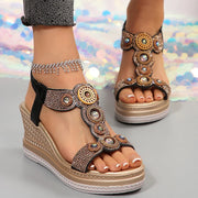 Women's Platform Wedge Sandals (Black) – Shop at OWNLUXE