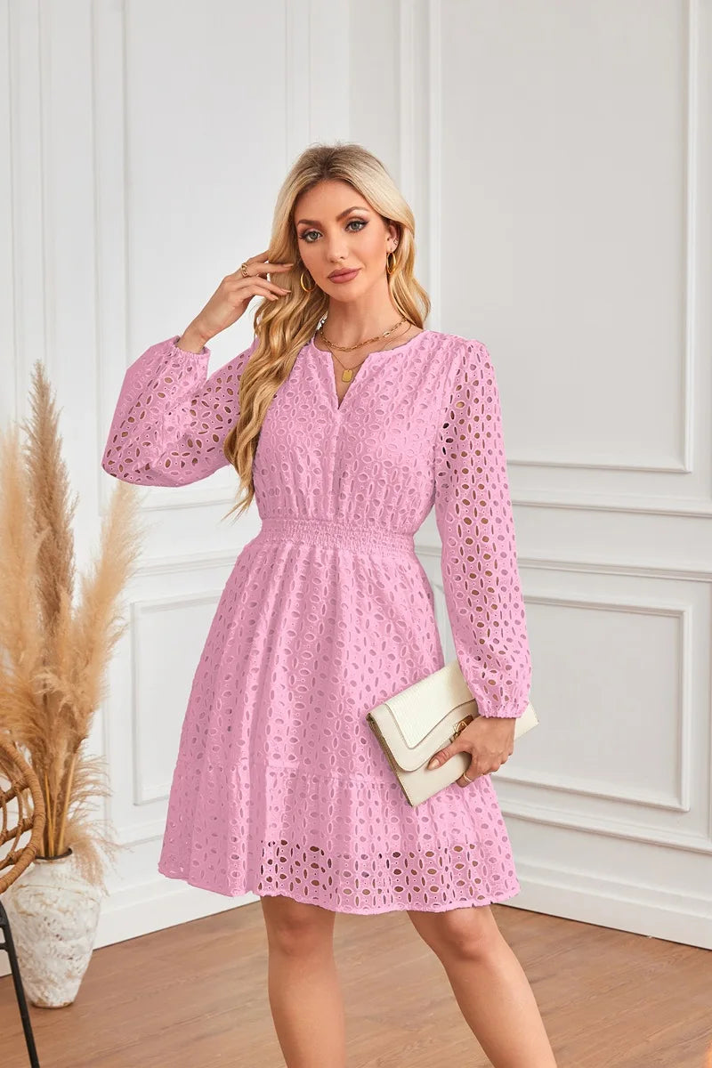 Long Sleeve Midi European Eyelet Accessory | OWNLUXE
