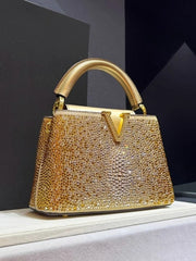 Rhinestone Embellished Leather Tote Bag - Luxury Crossbody Handbag | OWNLUXE