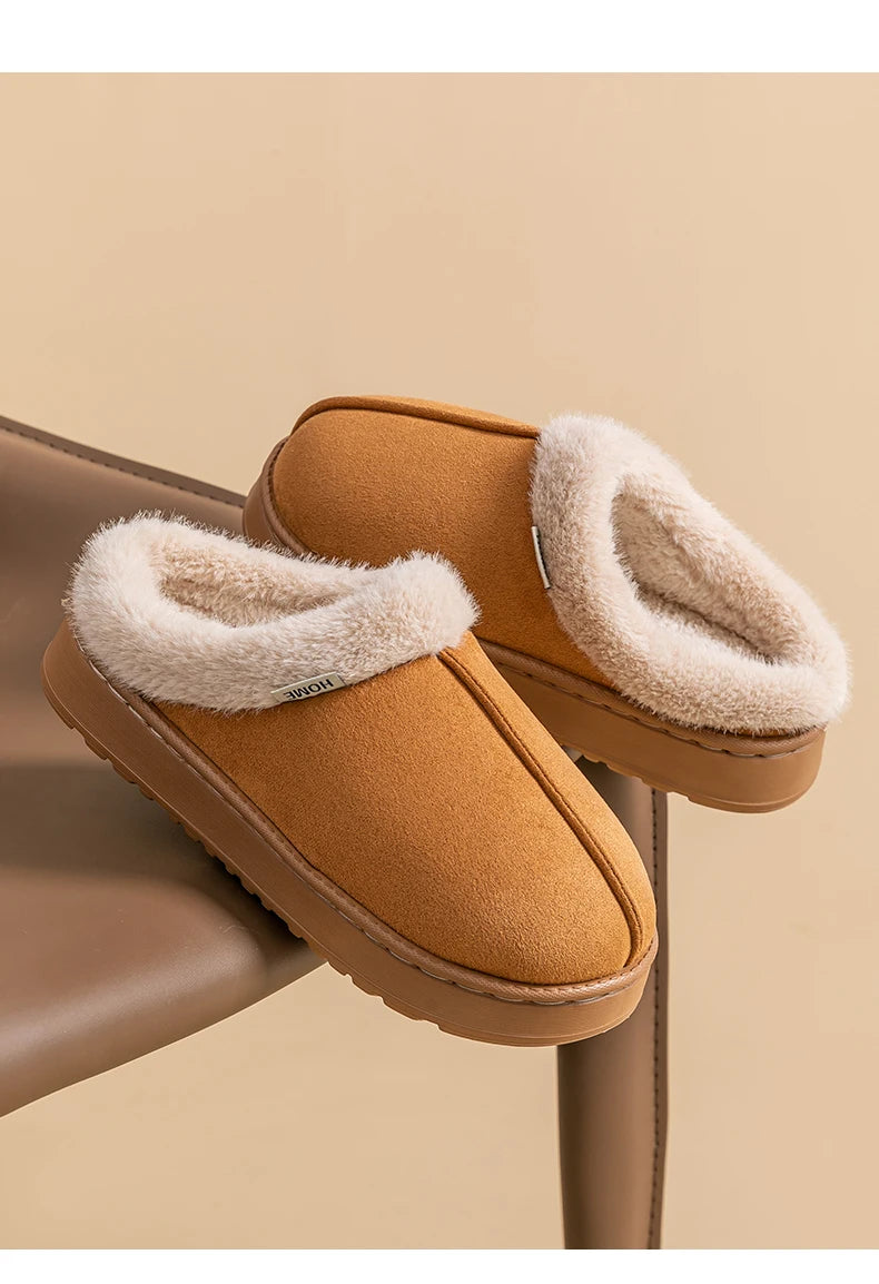Plush Winter Home Slippers – Unisex Warm Indoor & Outdoor Shoes