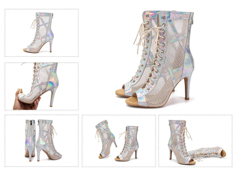 Mesh Zip Dance Ankle Boots – Cuban Heel Ballroom & Latin