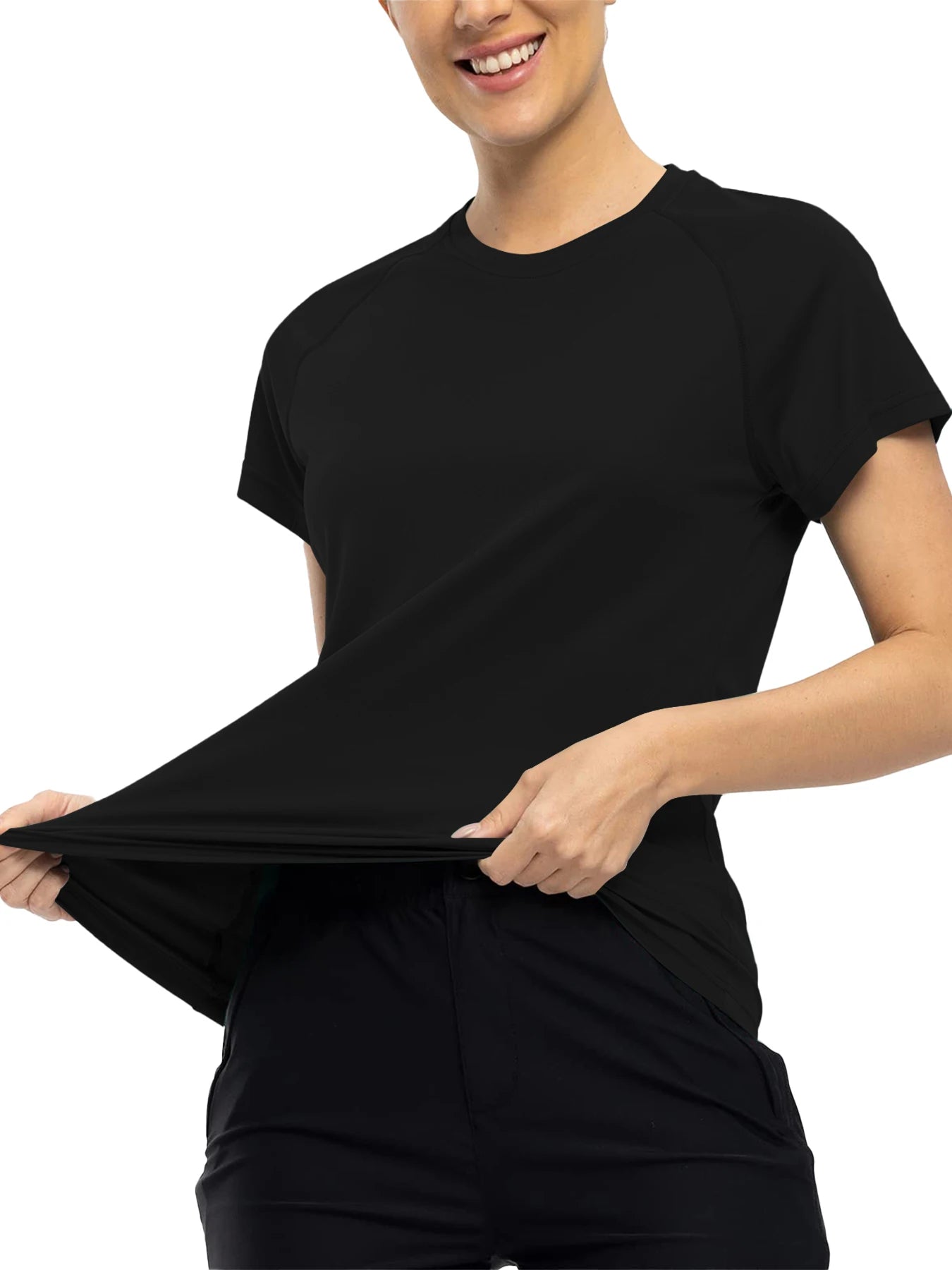 Quick-Dry Short-Sleeve Round-Neck Blouse | OWNLUXE