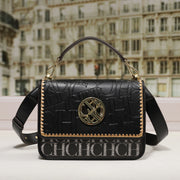 Letter Embossed Shoulder Bag - Luxury Party Handbag