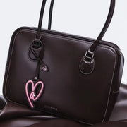 Large Capacity Soft Leather Tote Bag - Heart-Shaped Crossbody Handbag | OWNLUXE