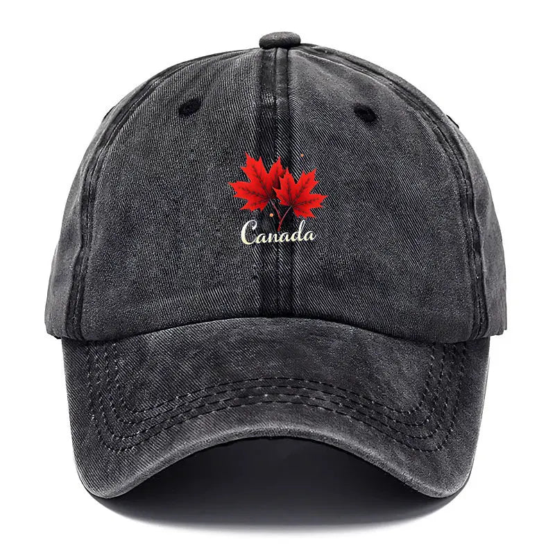 Canada Maple Leaf Vintage Baseball Cap – Washed Distressed Retro Hat | OWNLUXE