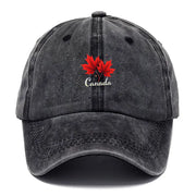 Canada Maple Leaf Vintage Baseball Cap – Washed Distressed Retro Hat | OWNLUXE