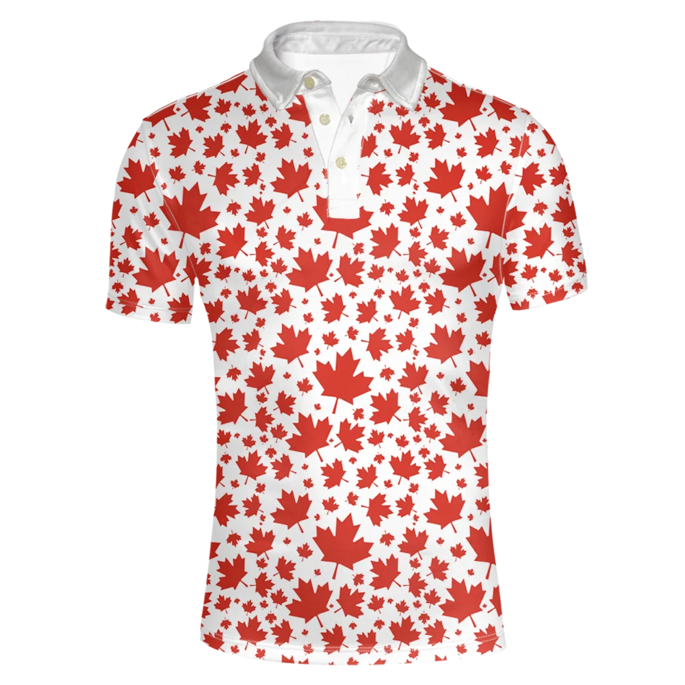 🍁 Men's Printed Short-Sleeve Shirt – Casual Style with Canada Pride | Chemise imprimée à manches courtes pour homme – Style décontracté aux couleurs du Canada