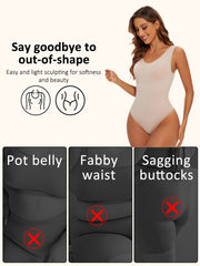 Seamless Cupless Shapewear Bodysuit Thong, Firm Control