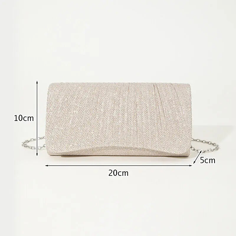 Pleated Evening Clutch Bag – Elegant Party Style | Pochette de Soirée Plissée – Style Élégant pour Soirée