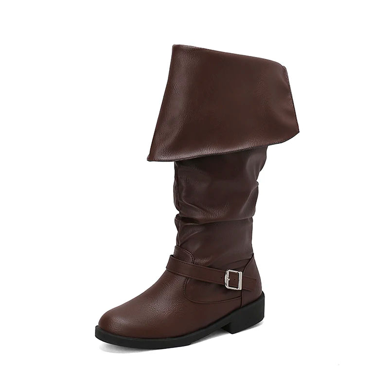 Mid-Calf Chelsea Boots with Low Square Heel – Casual Slip-On Style