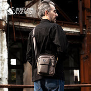 Men's Genuine Cowhide Leather Crossbody Bag - Compact Shoulder Satchel | OWNLUXE