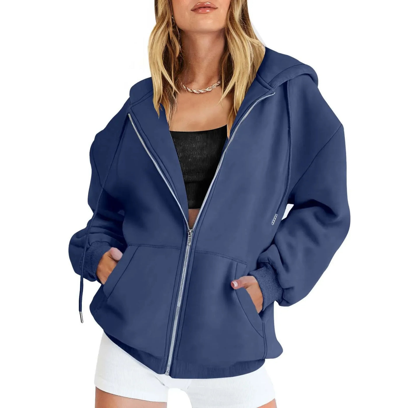 Women's Long Sleeve Hoodie (Dark Grey) | OWNLUXE