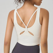 Cross-Back Nylon Sports Bra (Black) | OWNLUXE