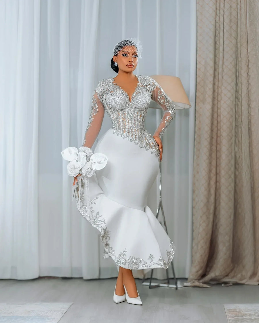 Long-Sleeve Lace Mermaid Wedding Dress | OWNLUXE