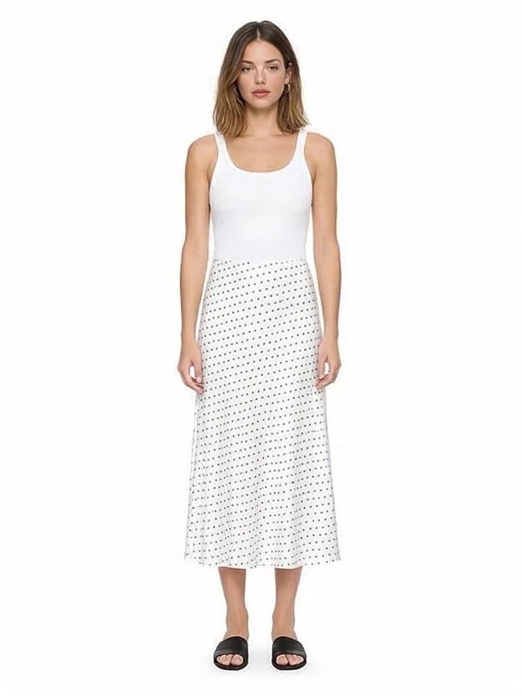 Printed Pleated Midi Vintage Skirt | OWNLUXE