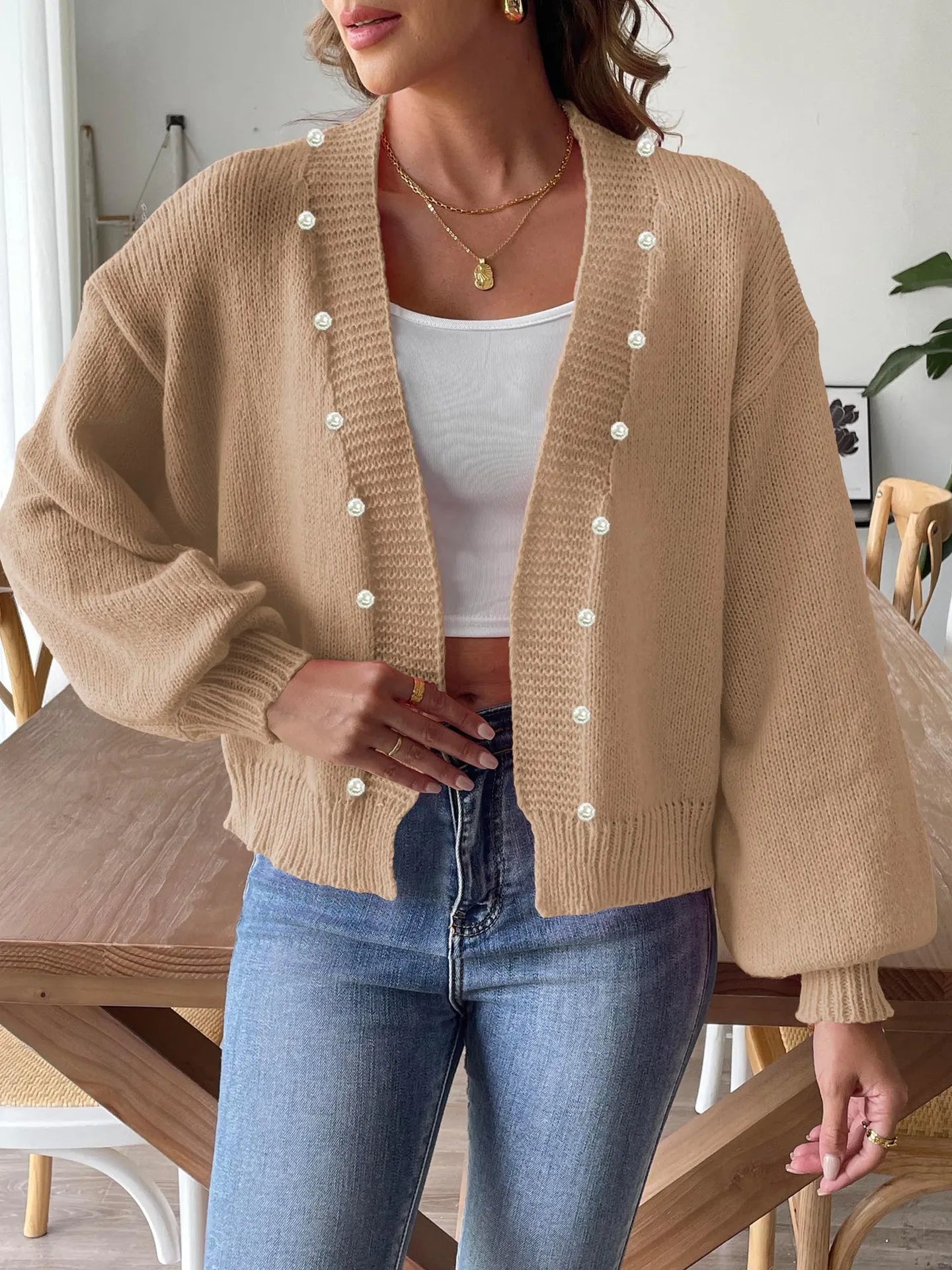 FairyShely 2025 Autumn Winter Long Sleeve Sweater Cardigan Women Solid Casual Cardigan Ladies Loose Short Knitted Coat Outwears