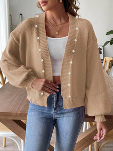 FairyShely 2025 Autumn Winter Long Sleeve Sweater Cardigan Women Solid Casual Cardigan Ladies Loose Short Knitted Coat Outwears