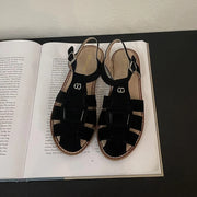 Women's Leather Retro Sandals (Chocolate) – Shop at OWNLUXE