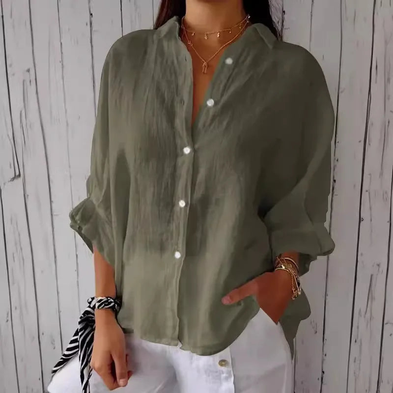 Cotton Linen Blouse | OWNLUXE