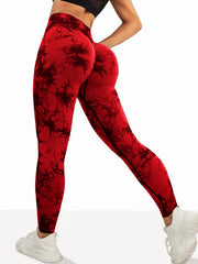 Tie-Dye Seamless High-Waist Yoga Tie-Front Leggings | OWNLUXE