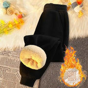 Thickened Lamb Velvet Winter Pants - Fleece Lined Windproof Trousers