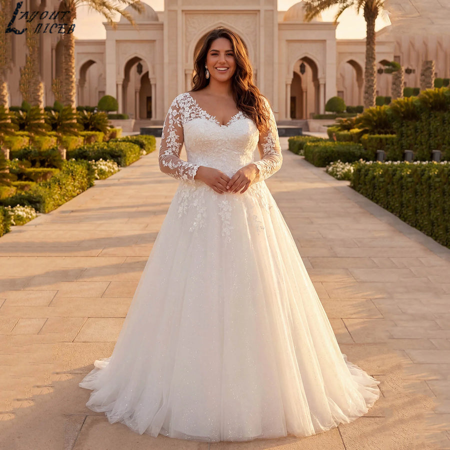 Women's V-Neck Plus-Size Dress | OWNLUXE