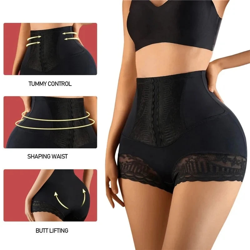 Seamless High-Waist Tummy-Control Lace Shorts | OWNLUXE
