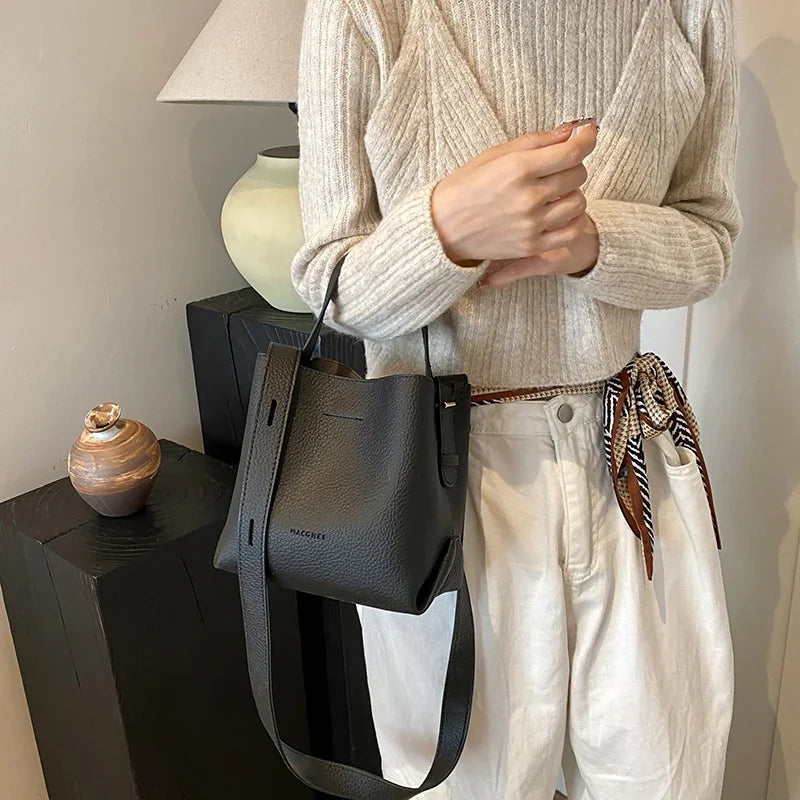 PU Leather Crossbody Bag (Brown) | OWNLUXE