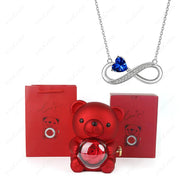 Heart Pendant Necklace Gift Set — Rose Bear Gift Box for Women | OWNLUXE