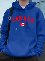 Load image into Gallery viewer, Canada Text With Flag Printing Men'S Hoodies Autumn Loose Sweatshirt Hip Hop Pocket Fleece Warm Sportswears Street Men Clothes
