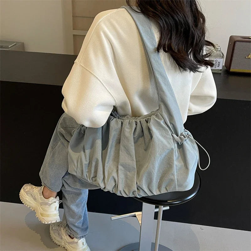 Spacious Nylon Pleated Crossbody Bag – Shop at OWNLUXE