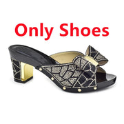 Rhinestone Shoes & Matching Bag Set - Party Wedding Heels with Purse